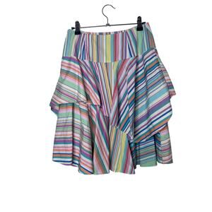 Y2K Black Label Ralph Lauren Striped Colorful Skirt Size 2
